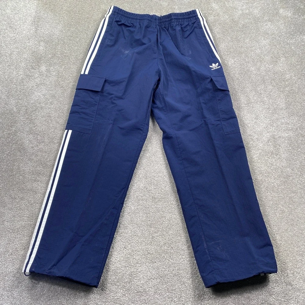 Adidas Originals 3S Cargo Pants Mens Medium Night Indigo Blue Ripstop HR3362 NWT